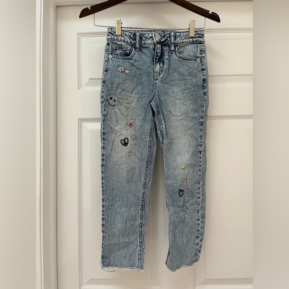 Cat & Jack kids Embroidered Blue Jeans for girls size 8